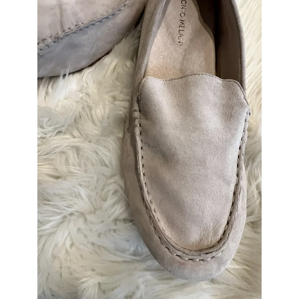 Antonio‎ Melani Taupe Suede Loafers Women's 8.5 Slip On Comfort Shoes Flat
